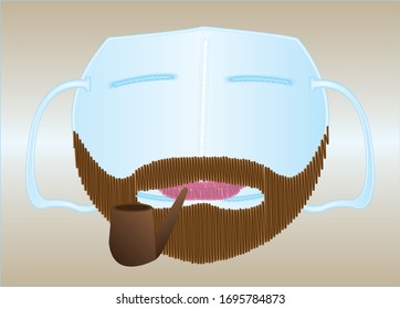 Protective Medical face mask. Virus protection. Vector illustration