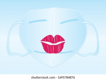 Protective Medical face mask. Virus protection. Vector illustration