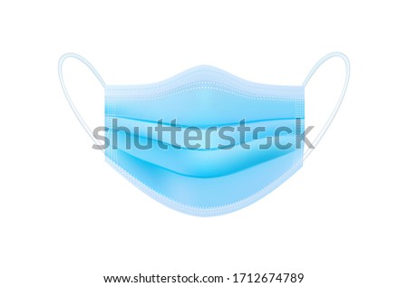 Protective medical mask with ear strap Cover mouth and nose, preventing dust, odor and various germs. Realistic vector file. Virus covid 19 protect.