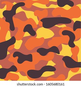 Protective military camouflage background pattern texture orange
