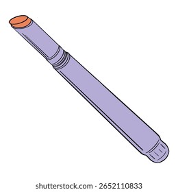 Protetor e Hidratante Lip Balm Block Stick. Batom. Desenho isolado no fundo branco. ilustração digital colorida desenhada à mão. Vetor EPS10 e IPG