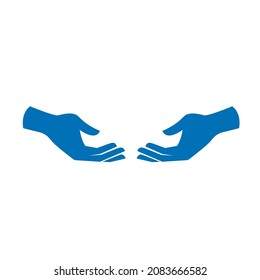 Protective Open Hands Vector Minimal Flat Helping People logo Icon