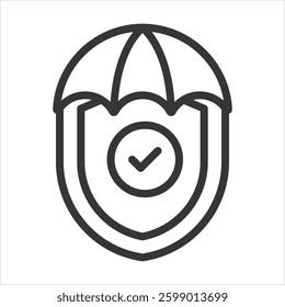 Protective Outline Icon Vector Illustration