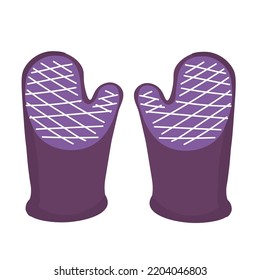 Protective oven gloves on white background