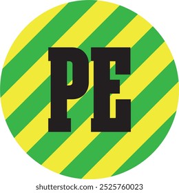 Protective PE conductor sticker sheet, green yellow