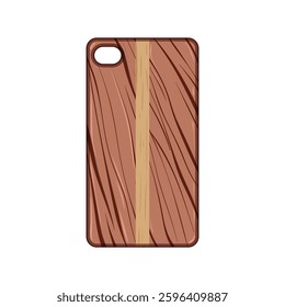 protective phone case wooden cartoon. sustainable organic, premium sleek, minimalist rustic protective phone case wooden sign. isolated symbol vector illustration