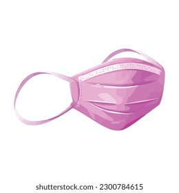 Protective pink mask over white