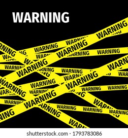 Protective police tape, sign. Danger zone. Barrier line. Caution. Patrol tape. Vector illustration.