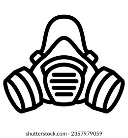 Protective respirator line icon, Safety engineering concept, Chemical gas mask sign on white background, respirator icon in outline style for mobile concept and web design. Vector graphics