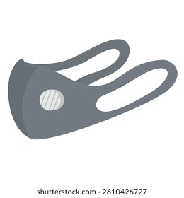 
Protective respirator mask with ear loops and breathing valve, hand drawn flat vector illustration