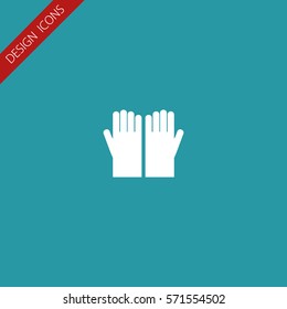 Protective Rubber Gloves Vector Icon.