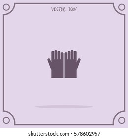 Protective Rubber Gloves Vector Icon.