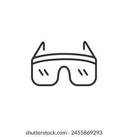 Icono de gafas de seguridad protectoras. Icono simple y claro que representa la protección ocular de grado industrial para la construcción, el trabajo de laboratorio y otros entornos críticos para la seguridad. Ilustración vectorial.