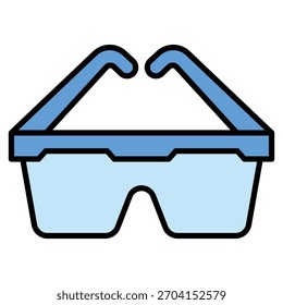 Protective Safety Glasses Icon Template for Industrial Use