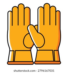 Protective Safety Gloves Illustration Featuring Personal Protective Equipment Industrial Hand Protection Workplace Security and Occupational Safety Gear Design