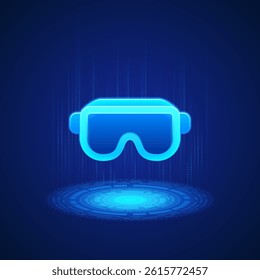 Protective Safety Goggles Icon. Eye protection, safety and risk management in various work environments. Ideal for personal protective equipment, workplace safety and industrial settings