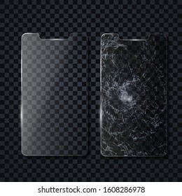 Protective screen of a mobile phone.