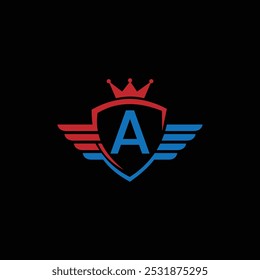 Protective Security Shield With Letter A Logo