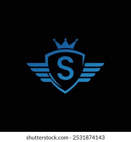 Protective Security Shield With Letter S Logo