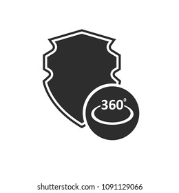 protective shield and 360 icon