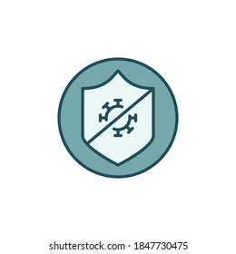 Protective Shield against Bacteria vector concept colored icon or symbol