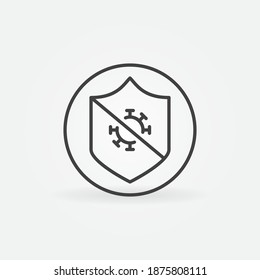 Protective Shield against Virus vector concept icon or sign in outline style