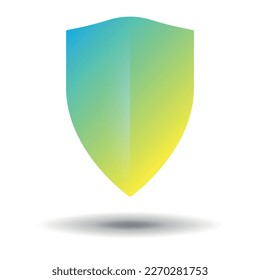 the protective shield in the colors of the Ukrainian flag is isolated on a white background.