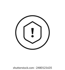 Protective Shield Exclamation Icon for Alerts