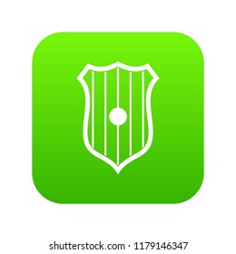 Protective shield icon digital green for any design isolated on white vector illustration