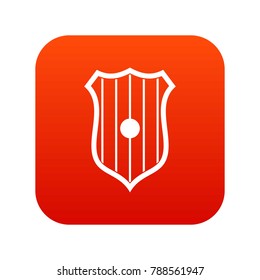 Protective shield icon digital red for any design isolated on white vector illustration