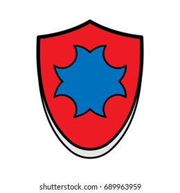 Protective shield icon flat color