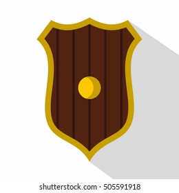 Protective shield icon. Flat illustration of protective shield vector icon for web