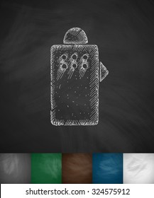 protective shield icon. Hand drawn vector illustration. Chalkboard Design
