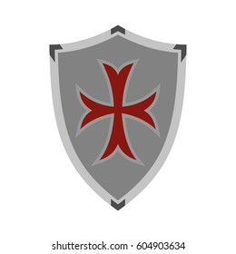 Protective shield icon isolated on white background vector illustration