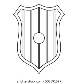 Protective shield icon. Outline illustration of protective shield vector icon for web