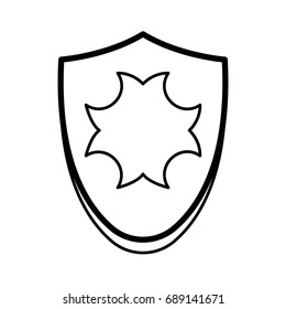 Protective shield icon. Outline illustration of protective shield vector icon for web