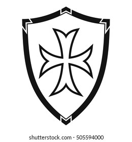 Protective shield icon. Simple illustration of protective shield vector icon for web