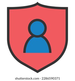 
protective shield insignia icon vector sign symbol graphic illustration, business people