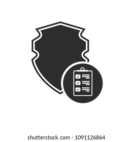 protective shield and list icon