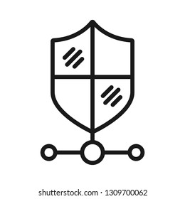 protective shield. minimal thin line web icon. simple vector illustration outline. concept for infographic, website or app.