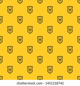 Protective shield pattern seamless vector repeat geometric yellow for any design