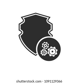 protective shield and settings icon