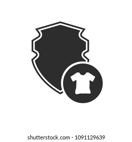 protective shield and t-shirt icon