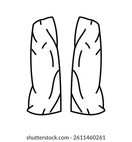 protective sleeves ppe protective equipment line icon vector. protective sleeves ppe protective equipment sign. isolated contour symbol black illustration