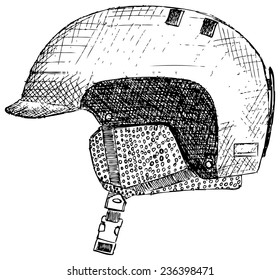  protective  snowboard helmet on white background, vector