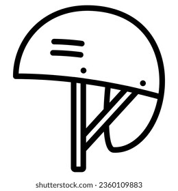 Protective snowboarding helmet line icon, World snowboard day concept, Ski helmet sign on white background, Sport helmet icon in outline style for mobile and web design. Vector graphics
