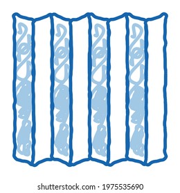 protective sound cover sketch icon vector. Hand drawn blue doodle line art protective sound cover sign. isolated symbol illustration