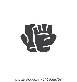 Protective sport gloves vector icon. filled flat sign for mobile concept and web design. Weightlifting gloves glyph icon. Symbol, logo illustration. Vector graphics