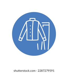 Protective suit black line icon. Safety uniform. Safety clothing.