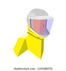 Protective suit, the suit, the gas mask. Amber. Glass transparent. vector icon avatar